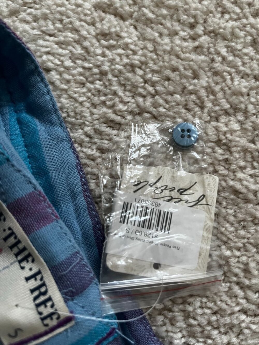 NWT Free People We the Free Valley Double Cloth Striped Shirt Blue Combo SMALL - Picture 9 of 9